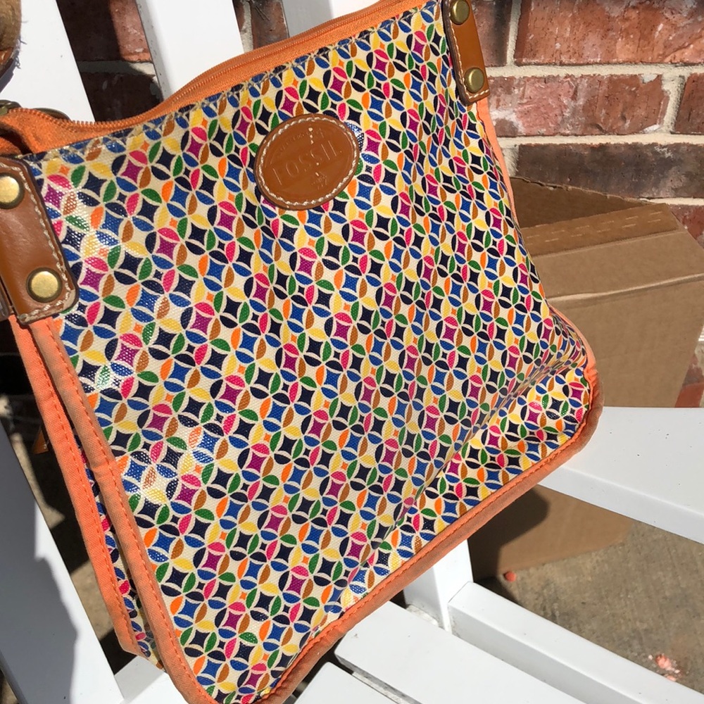 Fossil multi color crossbody purse